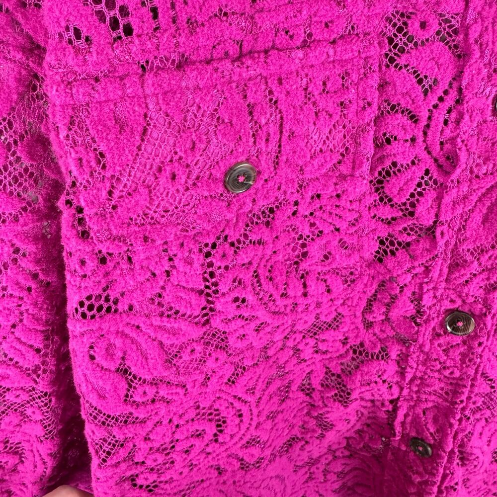 We The Free Ruby Lace Raspberry Shacket Jacket Button Up Oversized Size L - Picture 6 of 10